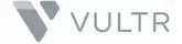 The Vultr logo features a stylized "V" in shades of gray, followed by the word "VULTR" in uppercase gray letters on a white background.